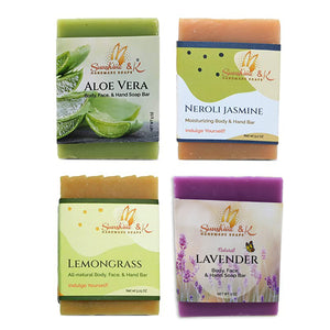 Body & Face Soap Bar, Handmade Bath Soap, Aloe Vera, Lavender, Neroli Jasmine, & Lemongrass Soap Bars, 20 oz