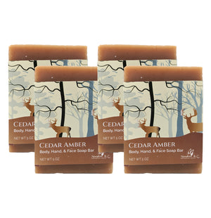 Cedar Amber Soap Bar - Non-drying, Long Lasting, Body & Hand, 5 oz | Sunshine & K Handmade Soaps