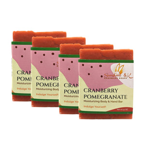 Cranberry Pomegranate Soap Bar - Non-drying, Long Lasting, Body & Hand, 5 oz | Sunshine & K Handmade Soaps