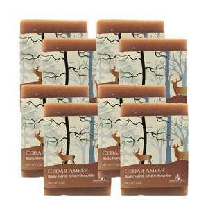 Cedar Amber Soap Bar - Non-drying, Long Lasting, Body & Hand, 5 oz | Sunshine & K Handmade Soaps