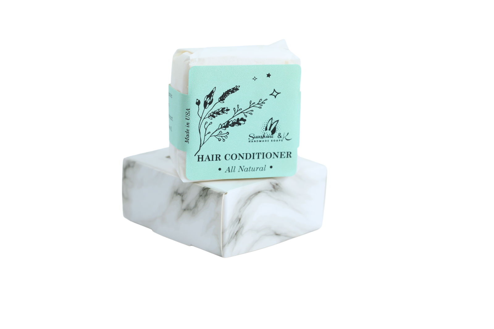 Hair Conditioner Solid Bar – Natural with Amla Oil & Artichoke Extract - small square bar