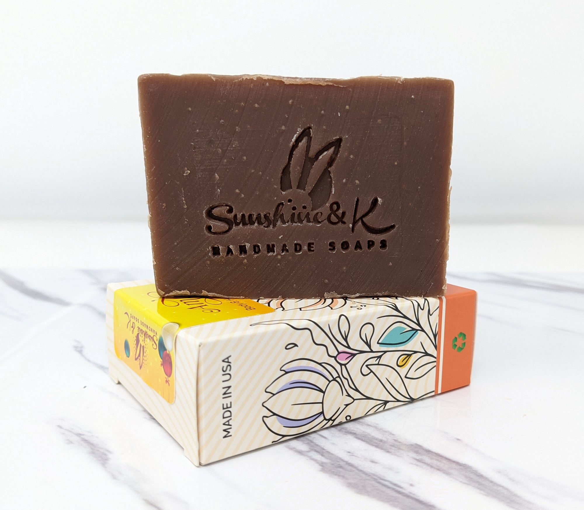 Amber Soap Bar - Body & Face Bar Soap, Handmade Bath Soap, Moisturizing Bar Soap With Beeswax, Rice Bran Oil, & Natural Base Oils, Natural Soap Bars, 5 oz, Sunshine & K Handmade Soaps