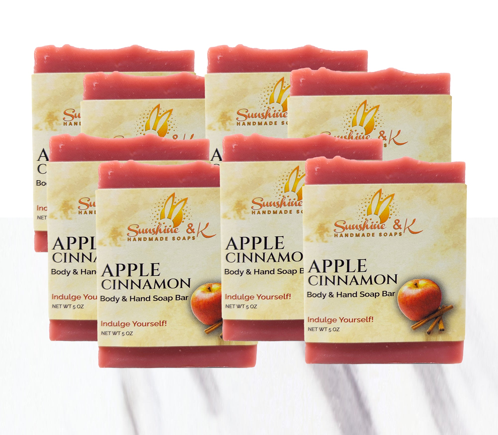 Apple Cinnamon Soap Bar - Non-drying, Long Lasting, Hand Soap, 5 oz | Sunshine & K Handmade Soaps