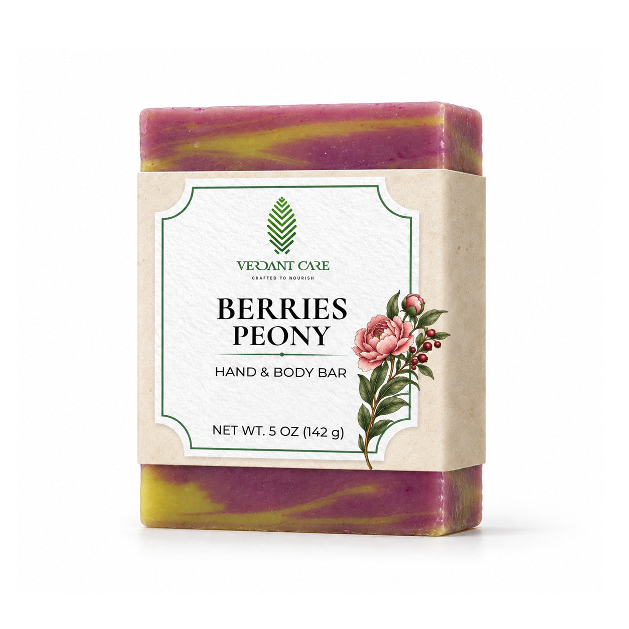 Berries Peony Soap Bar - Non-drying, Long Lasting, Body & Hand, 5 oz | Sunshine & K Handmade Soaps