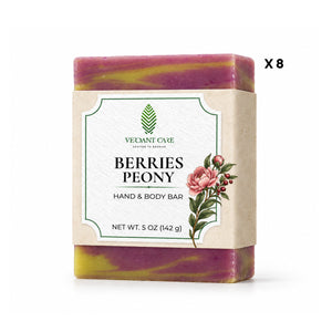 Berries Peony Soap Bar - Non-drying, Long Lasting, Body & Hand, 5 oz | Sunshine & K Handmade Soaps