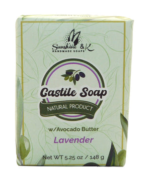 Pure Castile Soap Bar – Handmade Natural Soap – For Face, Body, Hair, & Hands – Tea Tree & Lavender, Vegan 4.5 OZ