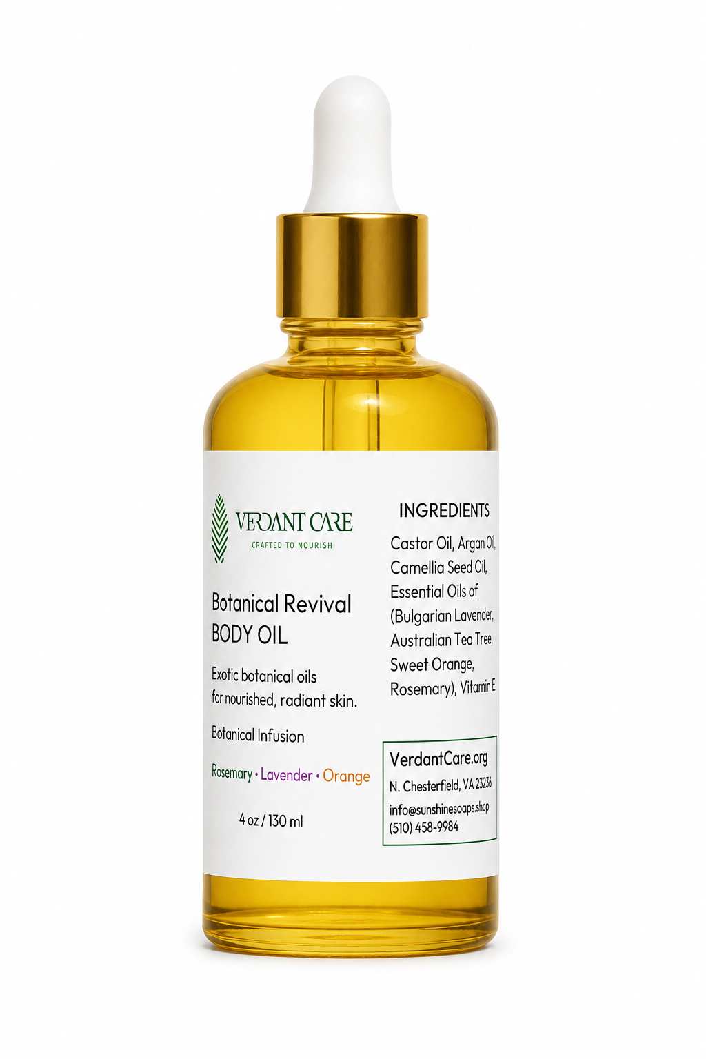 All Over Body Oil – Nourishing Body Oil – Organic Castor Oil & Organic Camellia Oil w/Essential Oils