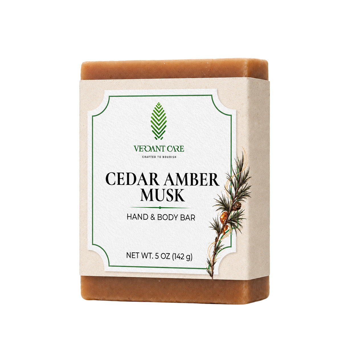 Cedar Amber Soap Bar - Non-drying, Long Lasting, Body & Hand, 5 oz | Sunshine & K Handmade Soaps