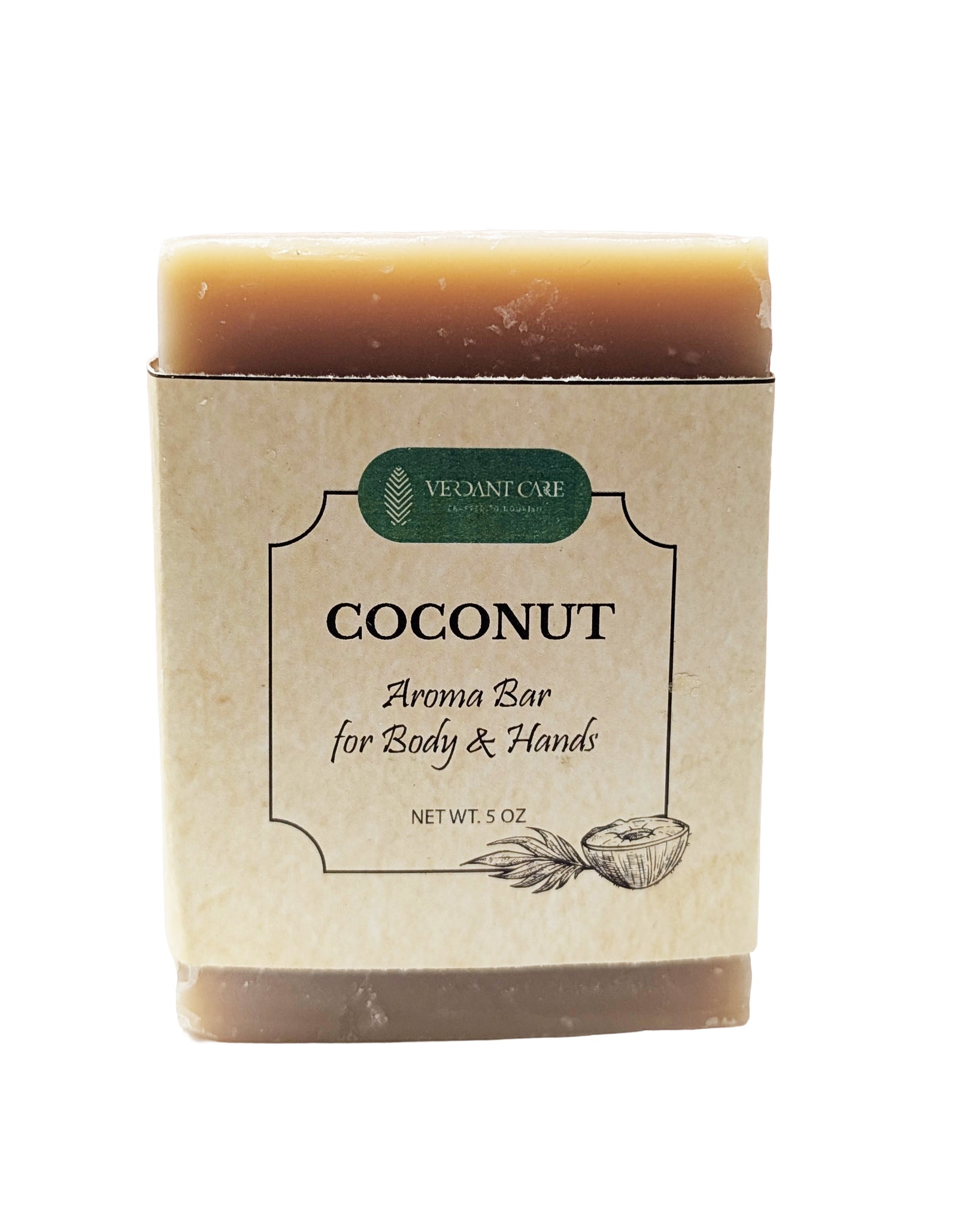 Coconut Soap Bar - Non-drying, Long Lasting, Body & Hand, 5 oz
