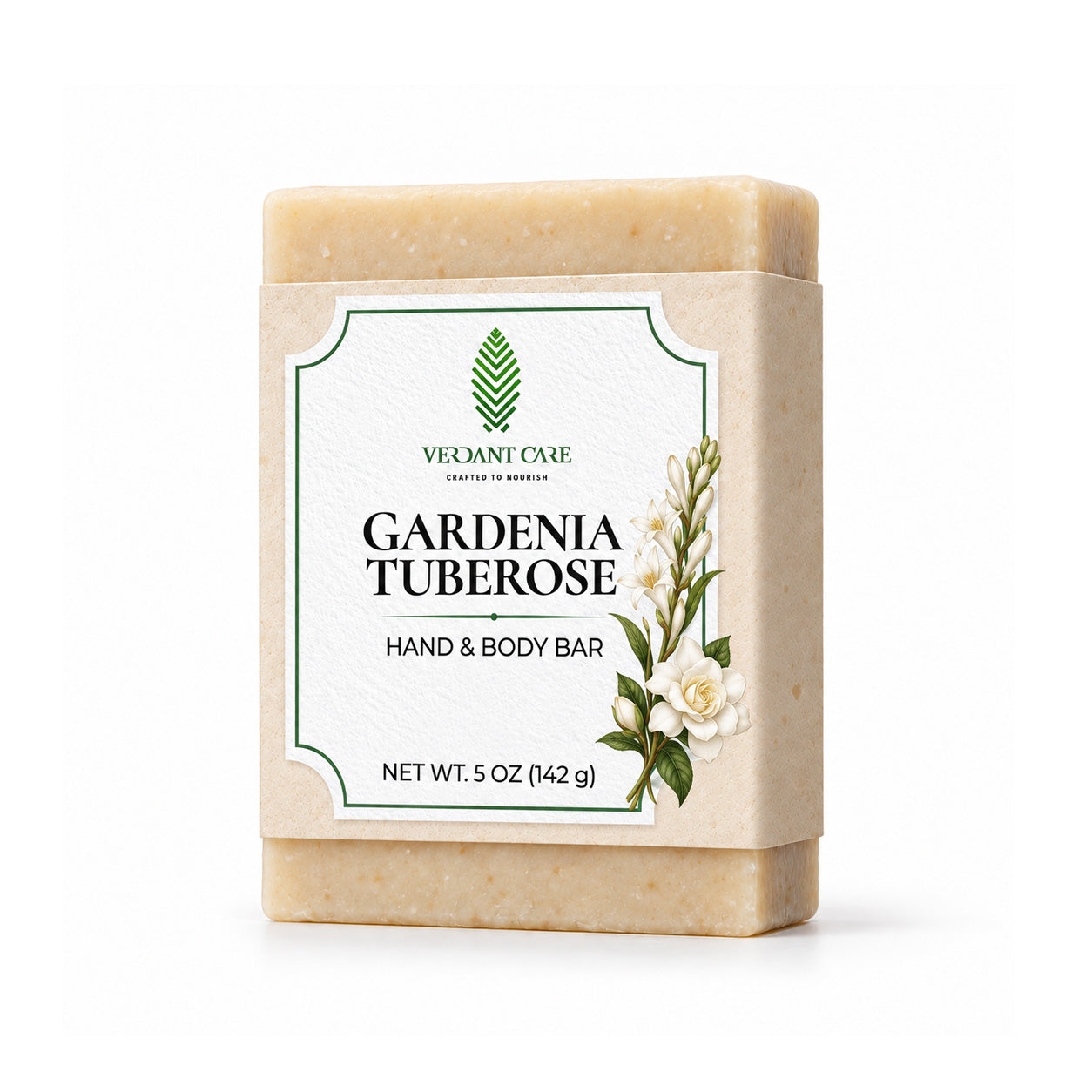 Gardenia Tuberose Soap Bar - Non-drying, Long Lasting, Body & Hand, Vegan, 5 oz | Sunshine & K Handmade Soaps