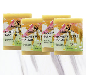 Honeysuckle Soap Bar - Non-drying, Long Lasting, Body & Hand, Vegan, 5 oz | Sunshine & K Handmade Soaps