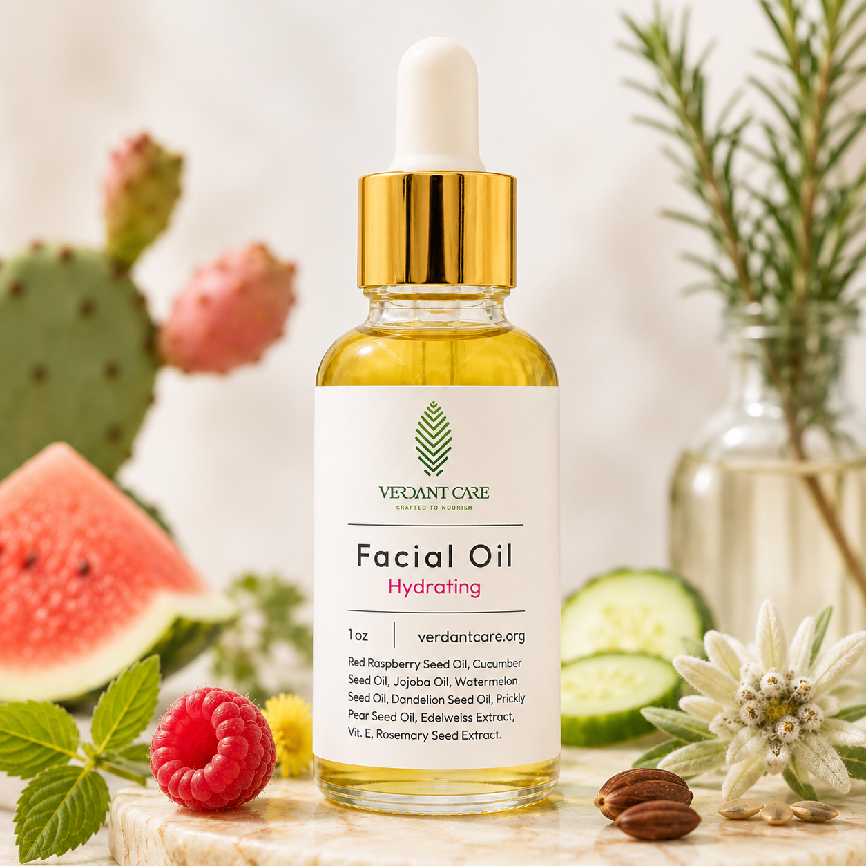 Balancing + Hydrating Facial Oil | Lightweight Botanical Blend- Unscented - 1 oz