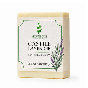 Pure Castile Soap Bar – Handmade Natural Soap – For Face, Body, Hair, & Hands – Tea Tree & Lavender, Vegan 5 OZ