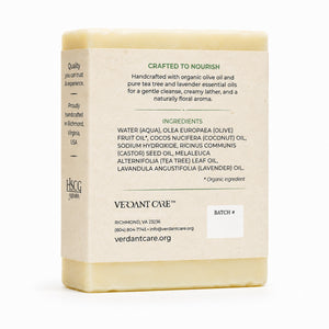 Pure Castile Soap Bar – Handmade Natural Soap – For Face, Body, Hair, & Hands – Tea Tree & Lavender, Vegan 5 OZ