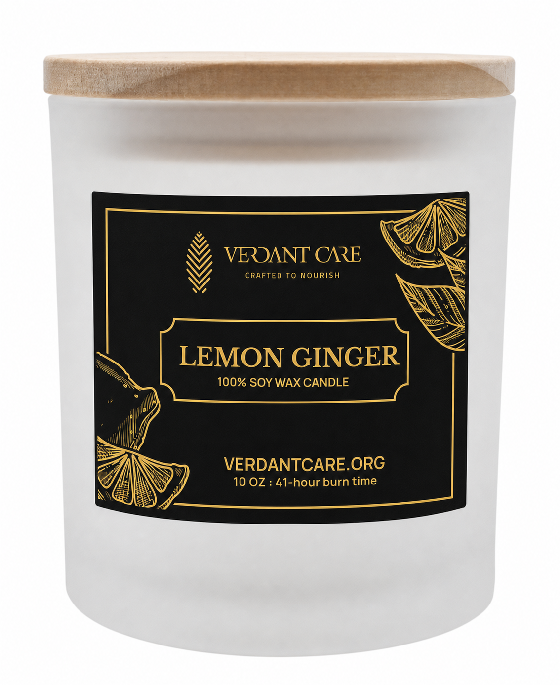 Lemon & Ginger Candle – 10 oz Soy Wax | Lemon, Ginger, Spice