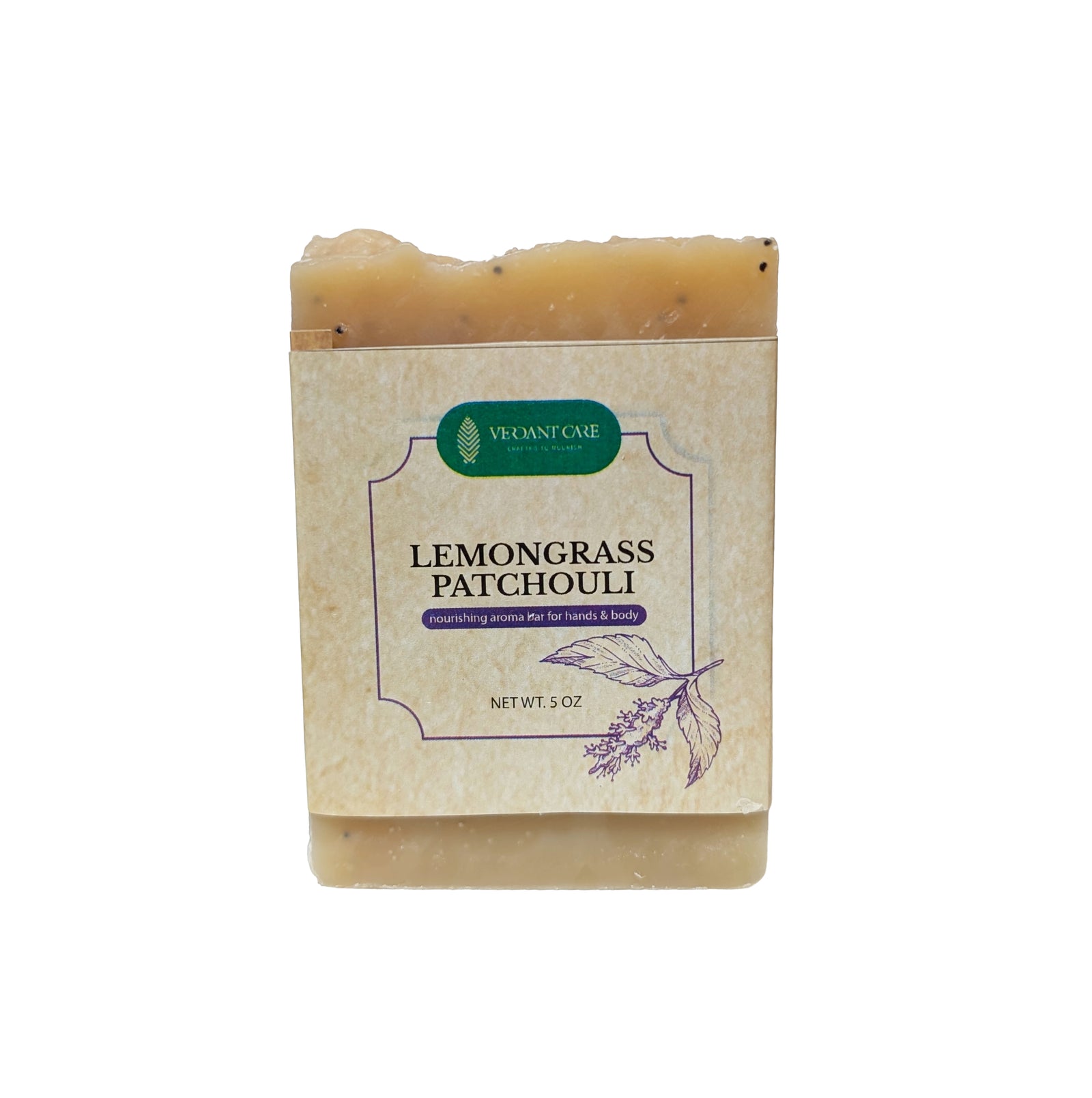 Patchouli Lemongrass Exfoliating Soap Bar - Handmade Exfoliating Soap – Organic Extra Virgin Olive & Castor Oil 5 oz (new version)
