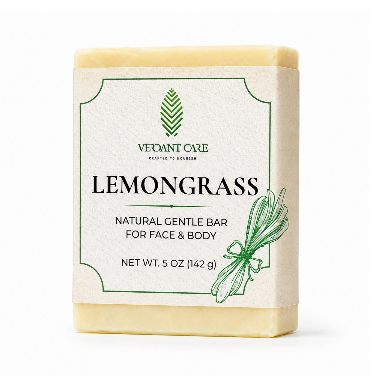 Lemongrass Soap Bar - Non-drying, Long Lasting, Natural Soap, Body, Hand, & Face, 5 oz | Sunshine & K Handmade Soaps