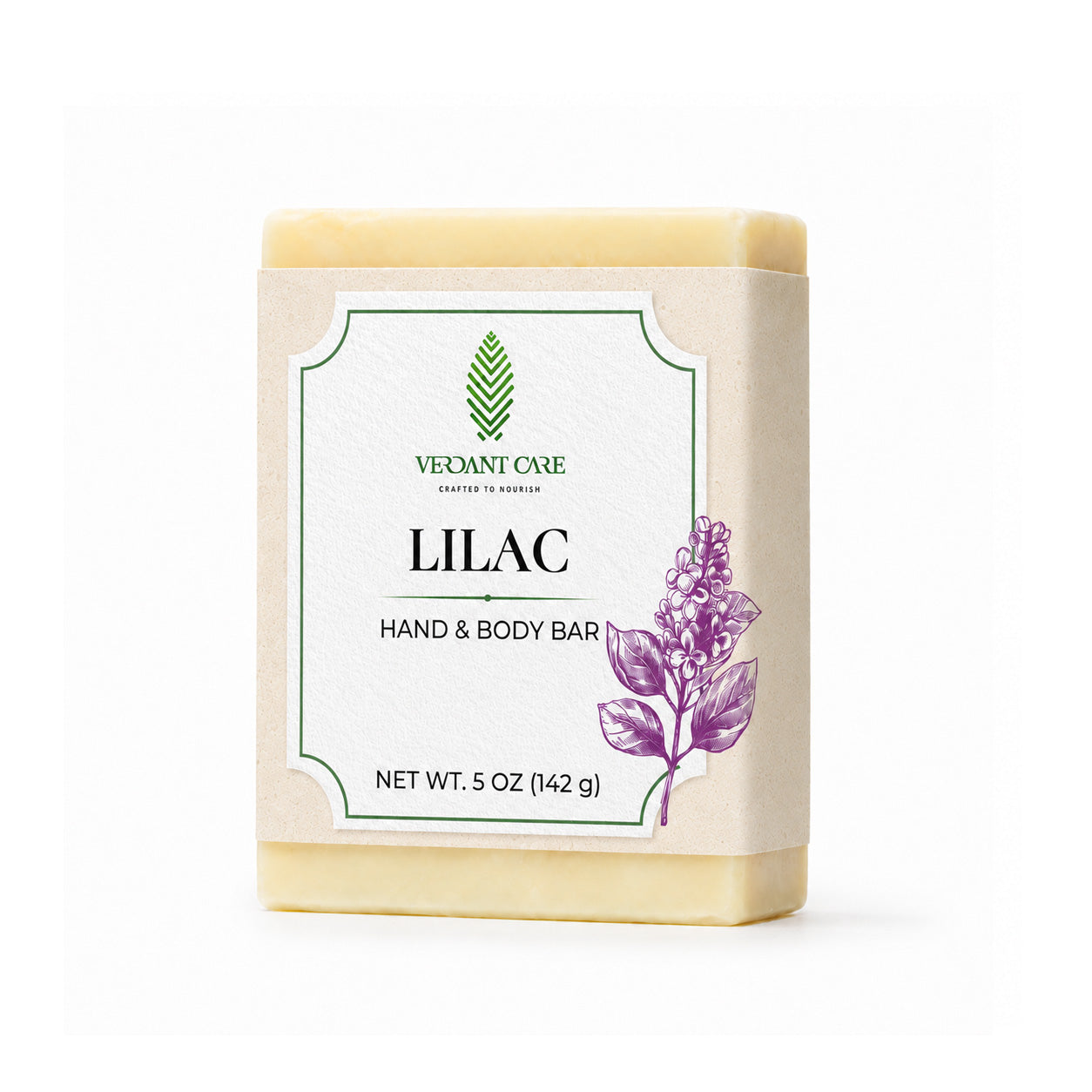 Lilac Bar Soap Bar - Handmade Soap Bar - Non-drying, Long Lasting, Body & Hand, 5 oz - no colorants