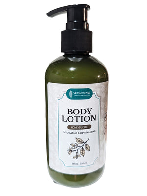 Botanical Body Lotion – Lightweight, Nourishing Hydration (Unscented or Honeysuckle, 9 oz)