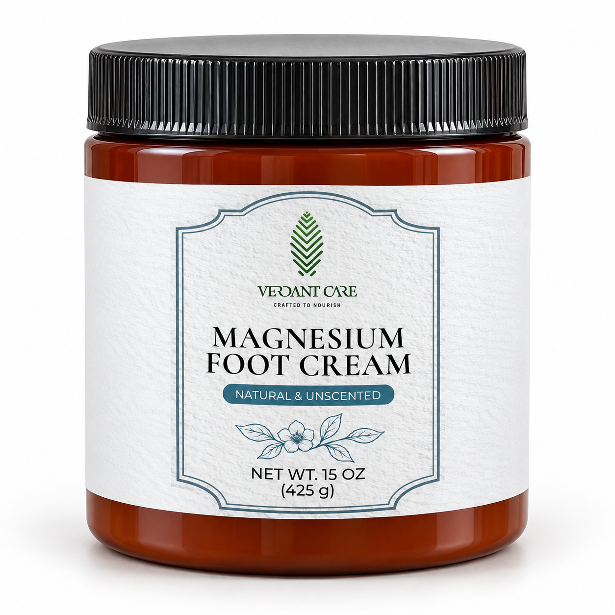 Magnesium Foot Cream – Unscented | Natural Hydration for Tired Feet 7.5 OZ