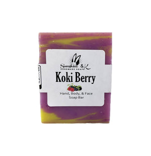 Koki Berries Soap Bar - Non-drying, Long Lasting, Body & Hand, 5 oz | Sunshine & K Handmade Soaps