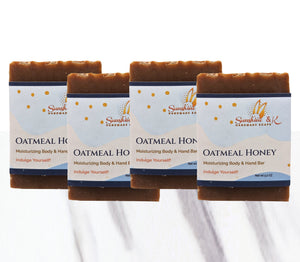 Oatmeal Honey Soap Bar - Non-drying, Long Lasting, Body & Hand, 5 oz | Sunshine & K Handmade Soaps