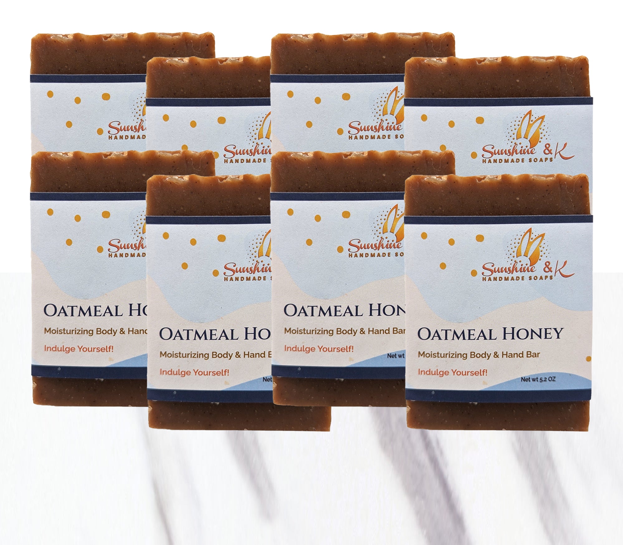 Oatmeal Honey Soap Bar - Non-drying, Long Lasting, Body & Hand, 5 oz | Sunshine & K Handmade Soaps