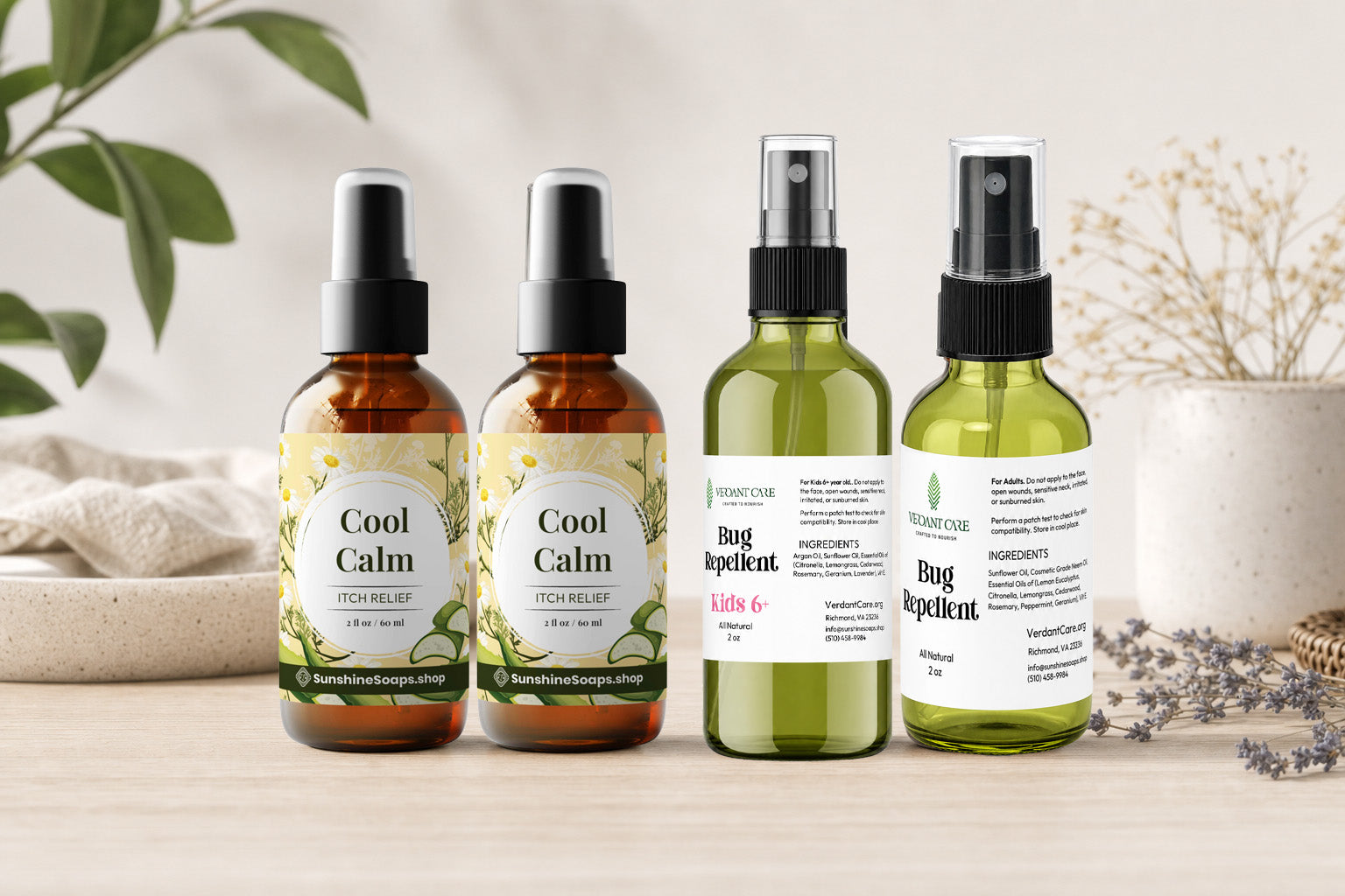 Family Bug Repellent & Itch Relief Bundle - All Natural