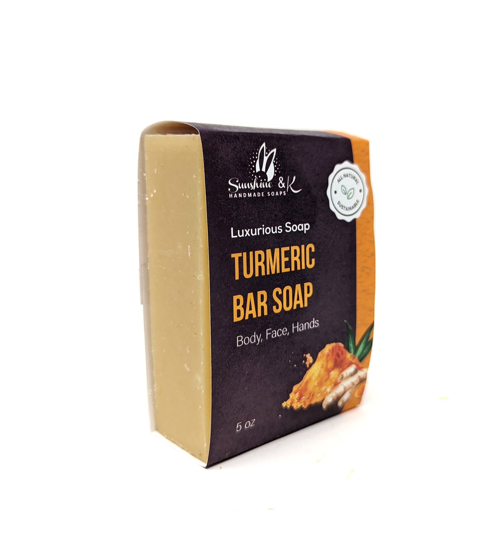 Turmeric Soap Bar – Natural Luxurious Handmade Soap Bar with Turmeric Essential Oils - sunshine-handmade-soaps