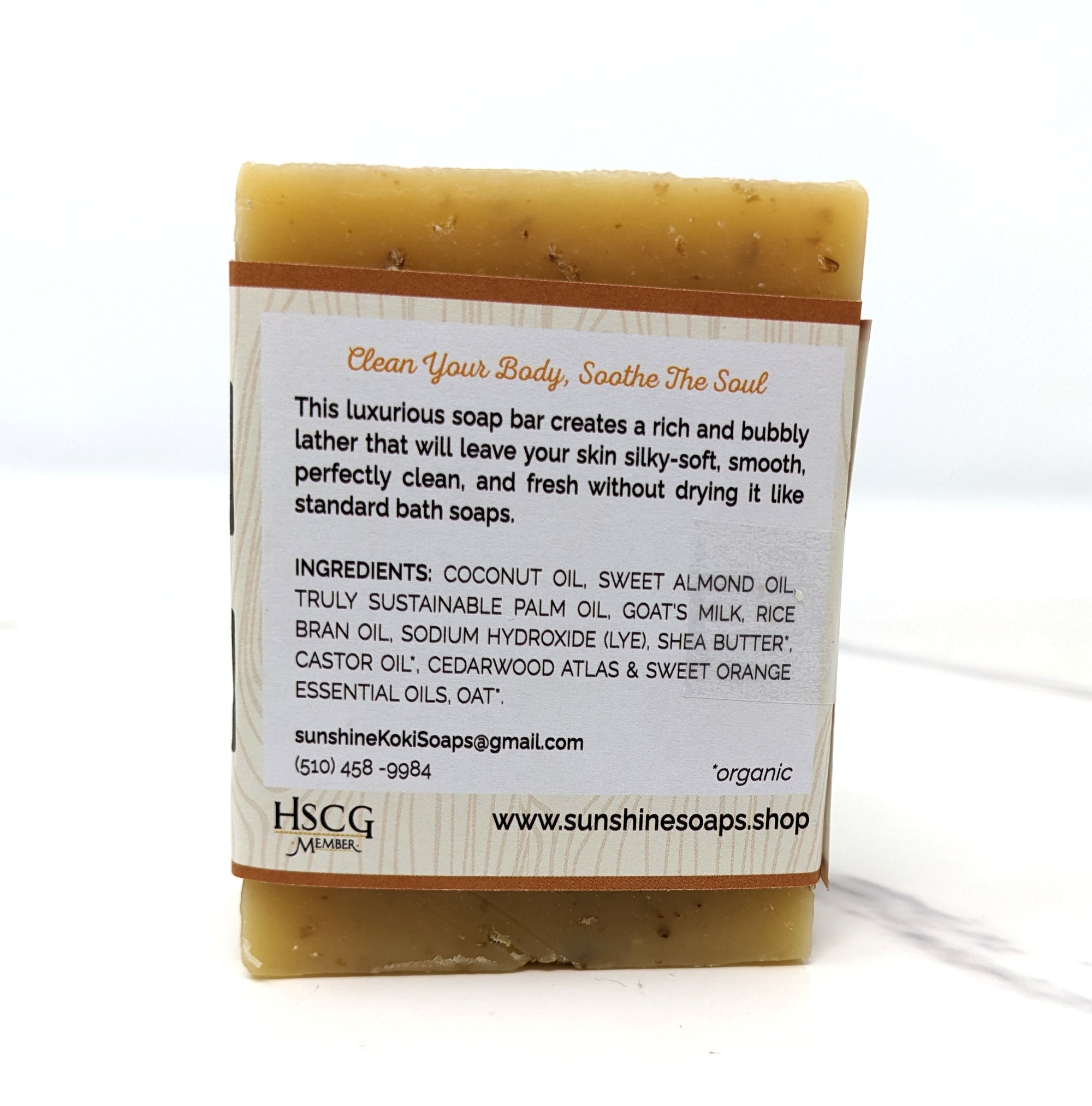 Cedarwood Orange Soap Bar – Natural Handmade Exfoliating Soap Bar with Shea & Aloe Butter