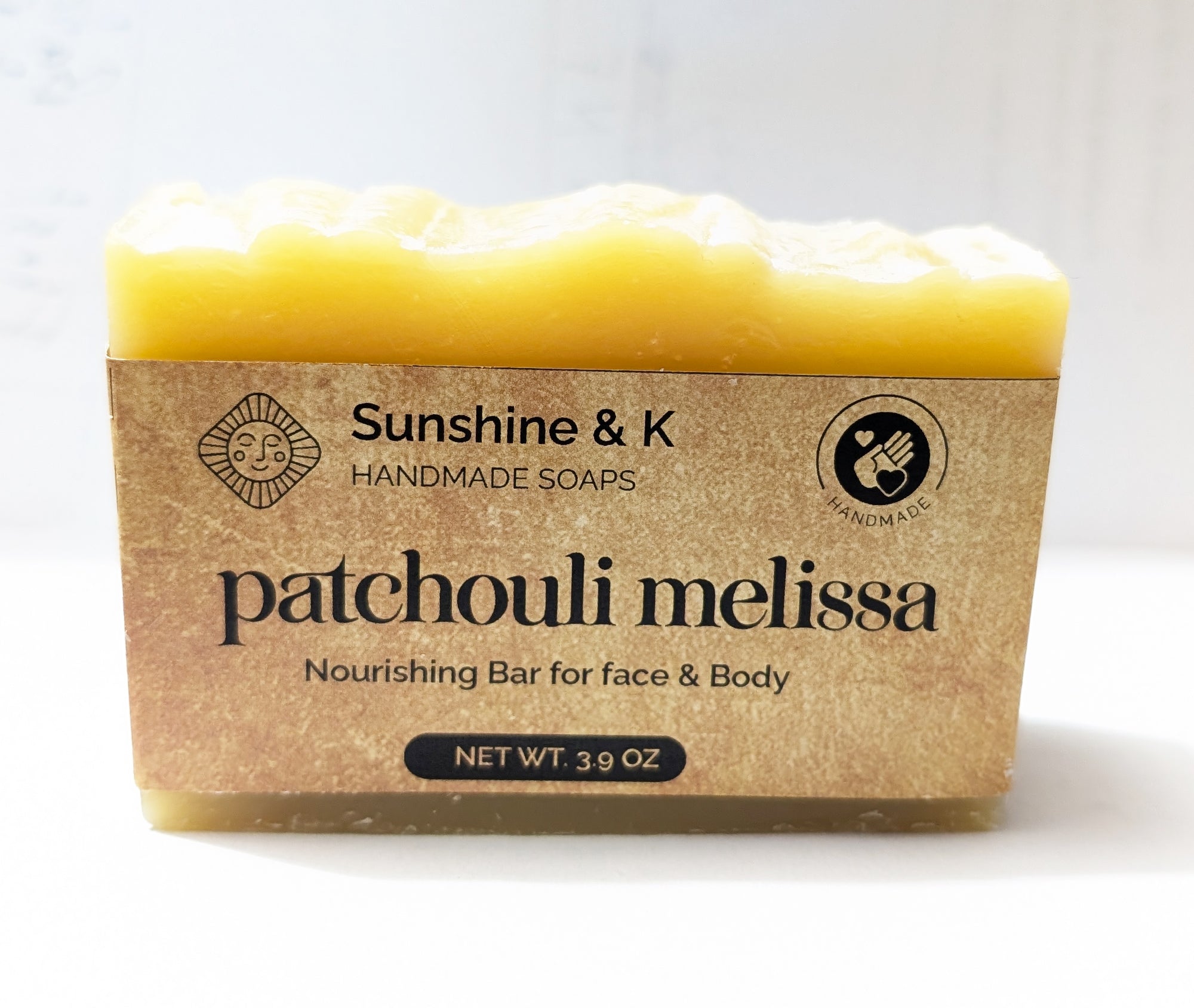 Patchouli Melissa Natural Soap Bar – Handmade Soap Bar with Patchouli & Melissa Essential Oil for Face & Body 3.9 OZ