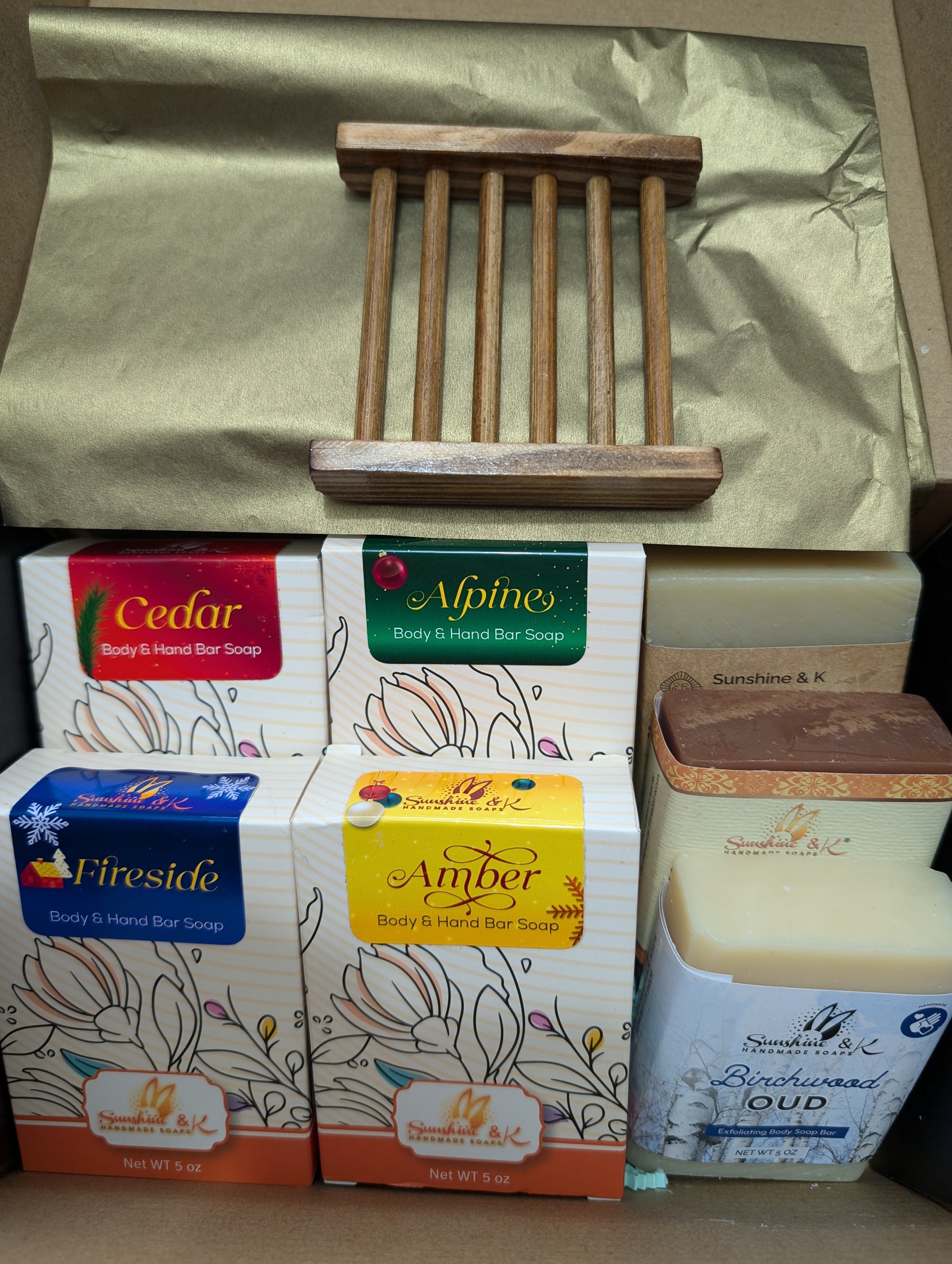 Gift Set- 8 Piece - Fragranced Soap Bars: Birchwood Oud, Sandalwood Vanilla, Apple Sage, Amber, Cedar, Alpine