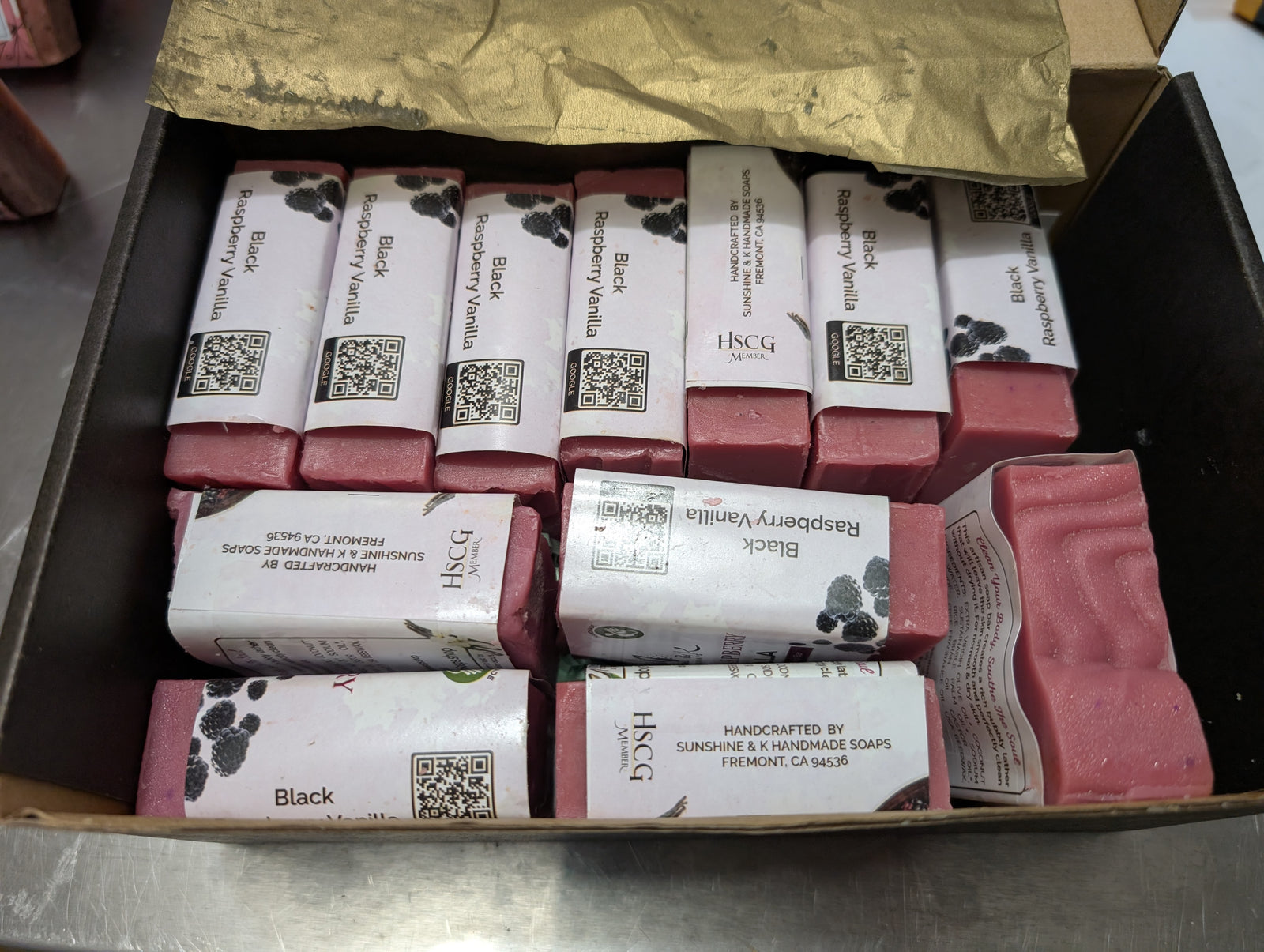 Overstock Set of 12 large Black Raspberry Vanilla Soap Bars - Great Value