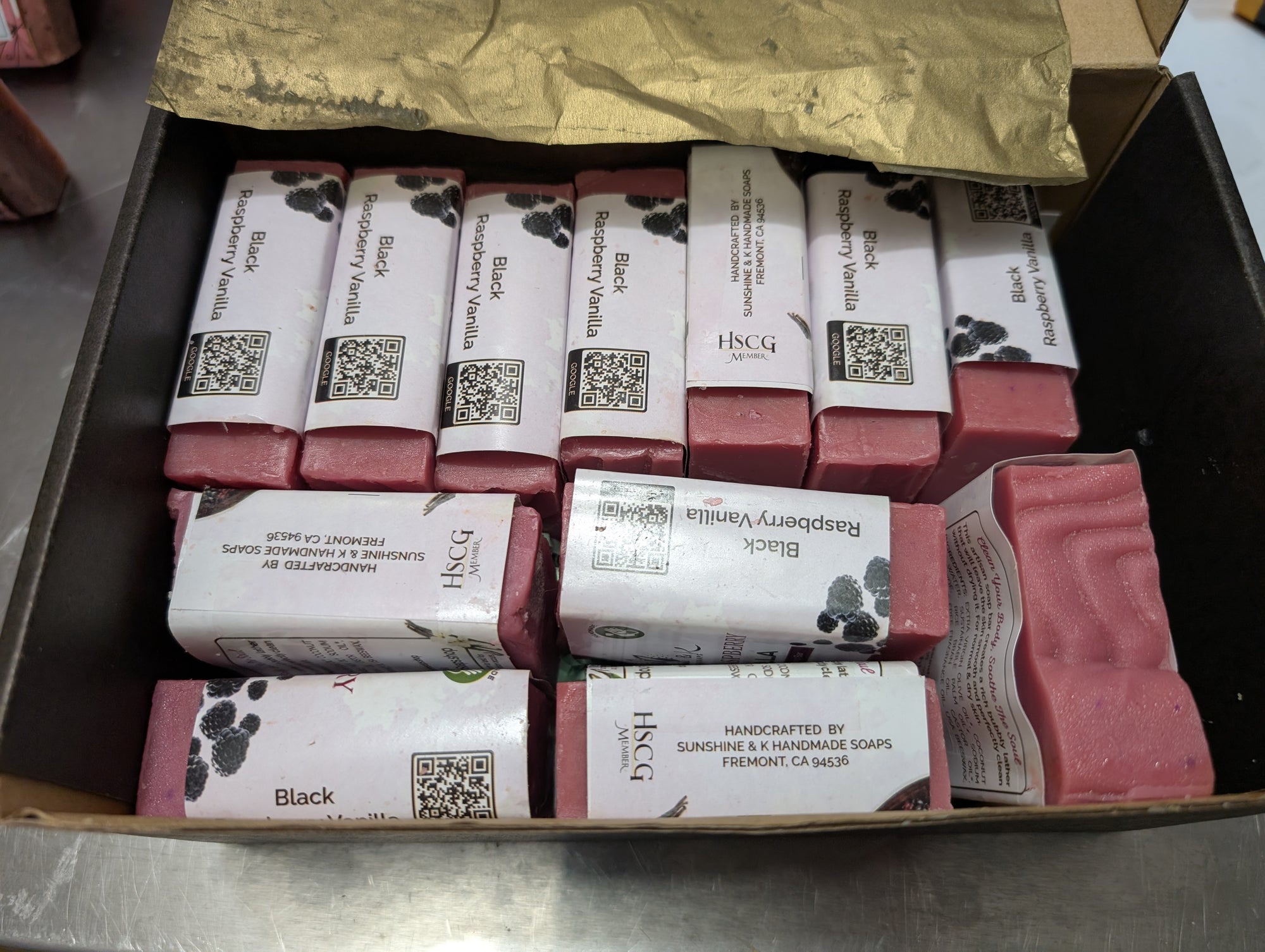 Overstock Set of 12 large Black Raspberry Vanilla Soap Bars - Great Value