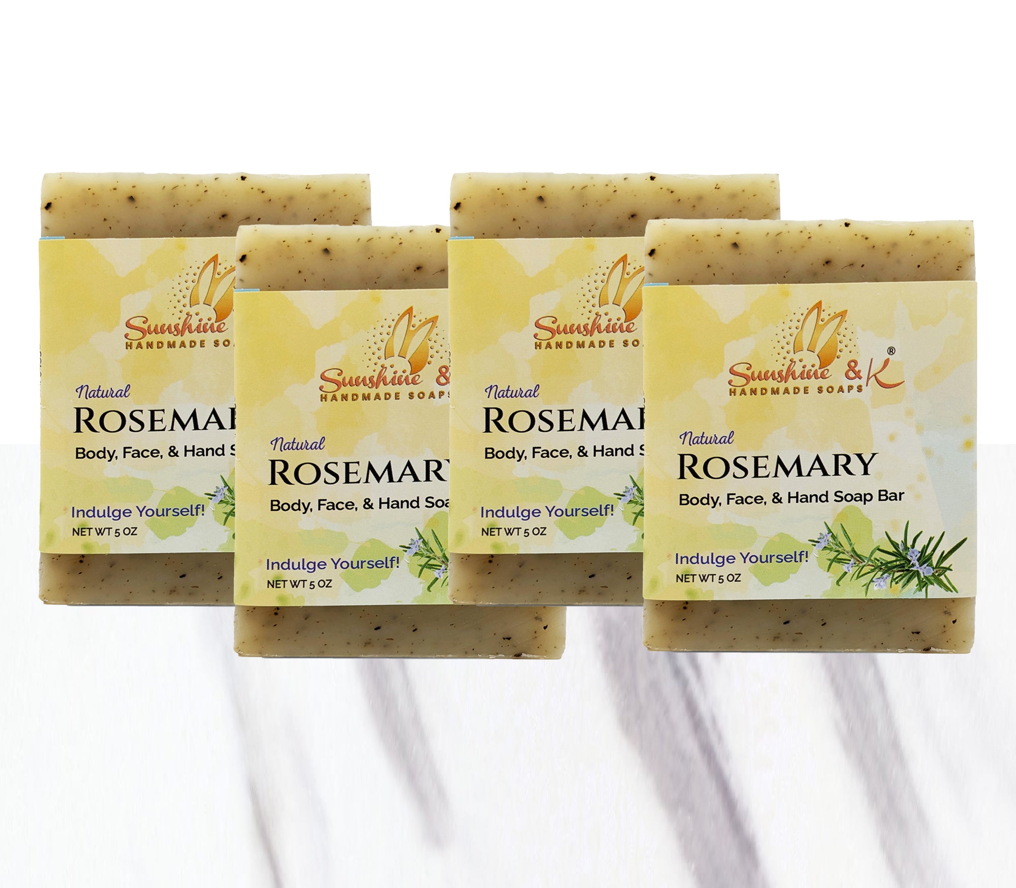 Rosemary Soap Bar - Non-drying, Long Lasting, Natural Soap, Body, Hand, & Face, 5 oz | Sunshine & K Handmade Soaps