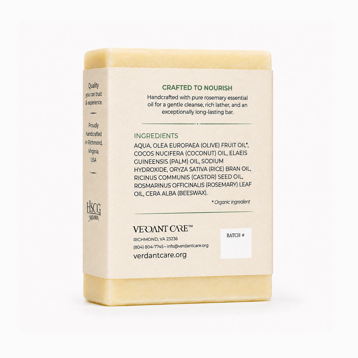 Rosemary Soap Bar - Non-drying, Long Lasting, Natural Soap, Body, Hand, & Face, 5 oz | Sunshine & K Handmade Soaps