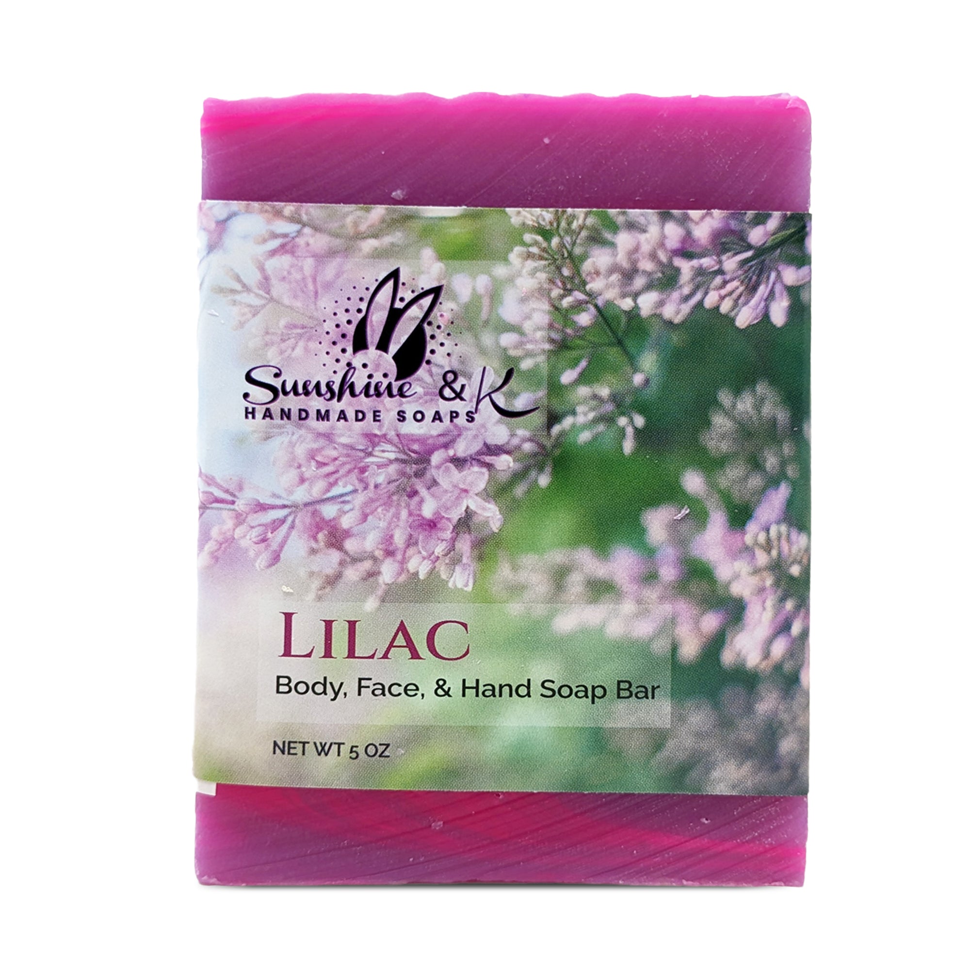 Lilac Bar Soap - Body & Face Bar Soap, Handmade Bath Soap, Moisturizing Bar Soap With Beeswax, Rice Bran Oil, & Natural Base Oils, Natural Soap Bars, 5 oz, Sunshine & K Handmade Soaps - sunshine-handmade-soaps