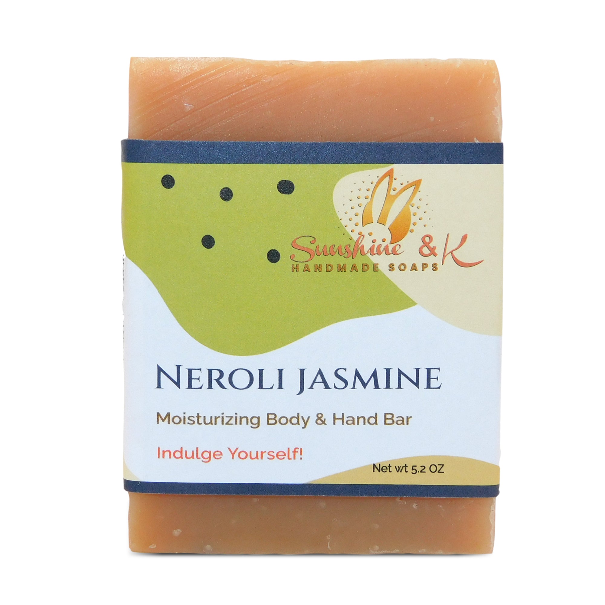 Neroli Jasmine Bar Soap - Body & Face Bar Soap, Handmade Bath Soap, Moisturizing Bar Soap With Beeswax, Rice Bran Oil, & Natural Base Oils, Natural Soap Bars, 5 oz, Sunshine & K Handmade Soaps - sunshine-handmade-soaps