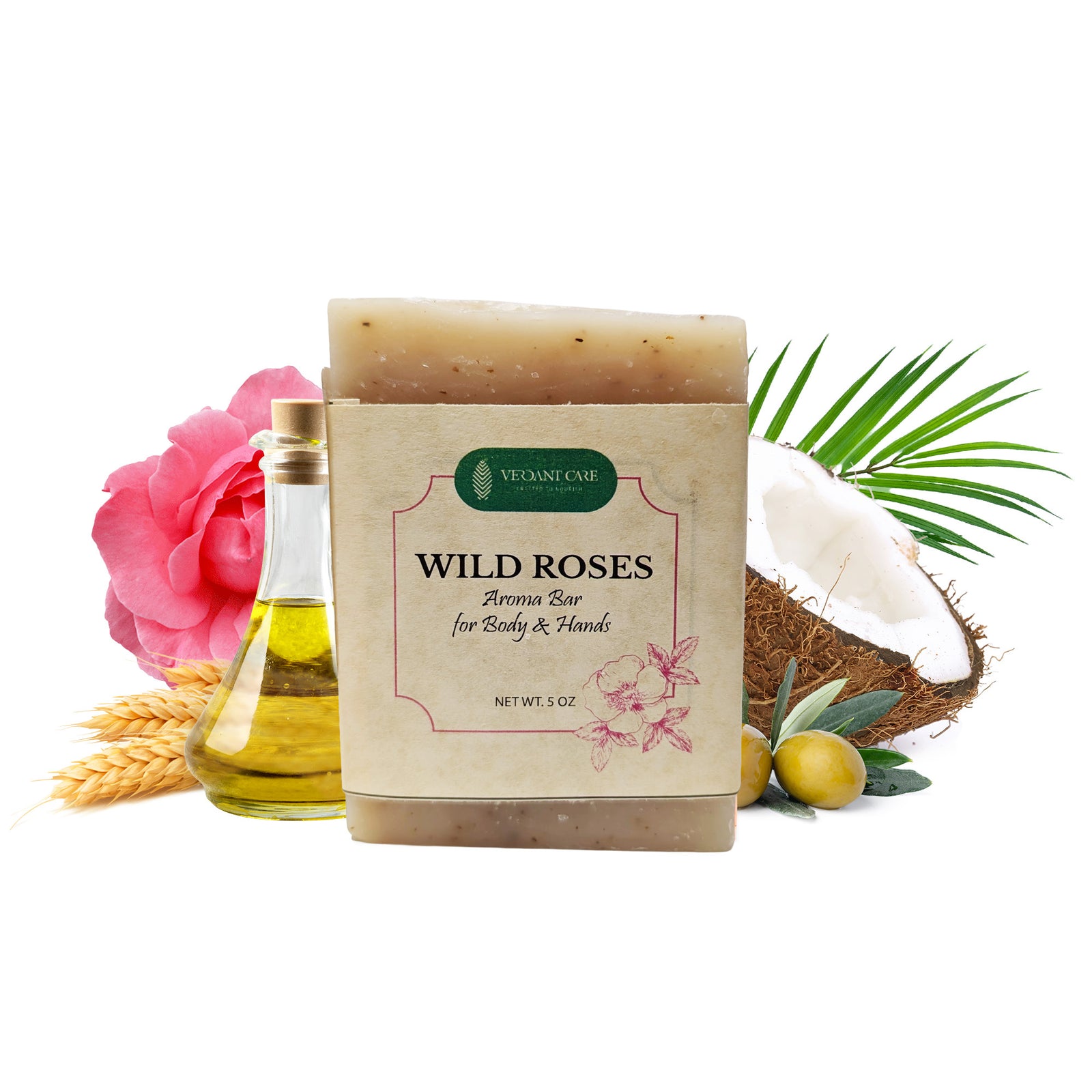Wild roses Soap Bar - Non-drying, Long Lasting, Body & Hand, 5 oz | Sunshine & K Handmade Soaps