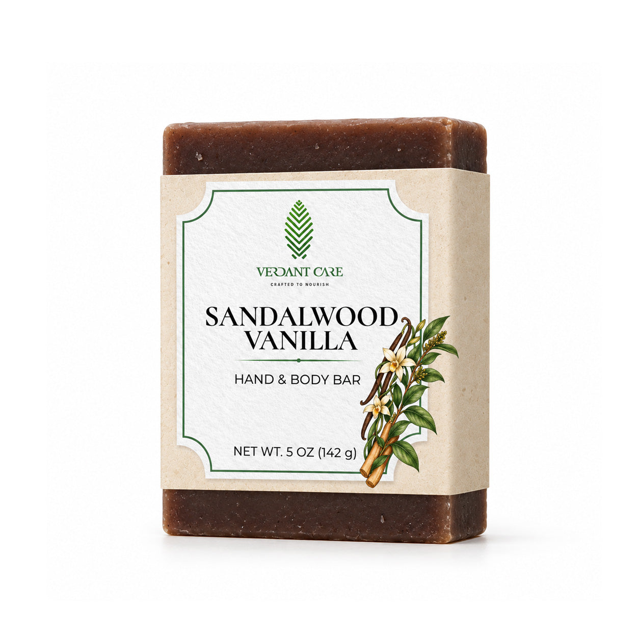 Sandalwood Vanilla Soap Bar - Non-drying, Long Lasting, Body & Hand, 5 oz | Sunshine & K Handmade Soaps