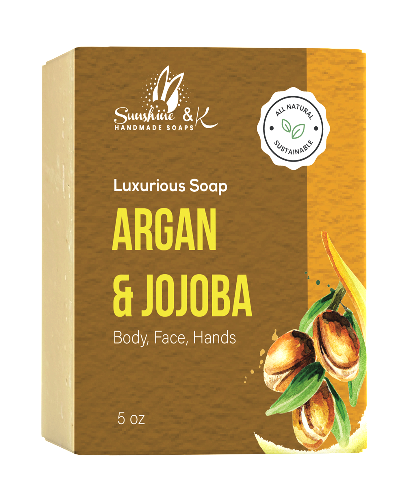 Argan Jojoba Soap Bar - 5 oz | Nourishing Natural Skincare with Essential Oils Blend