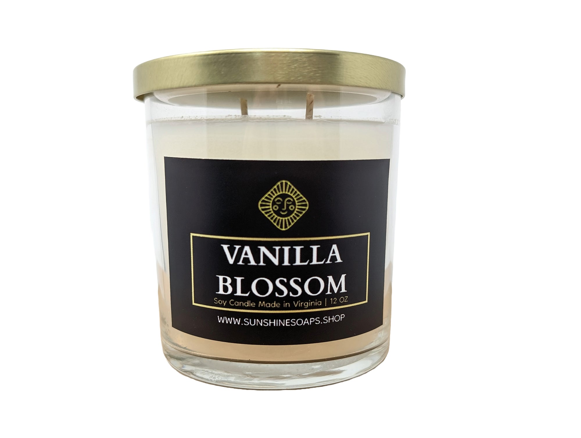 Vanilla Blossom Candle - 12 oz Soy Wax | Jasmine, Heliotrope, Sandalwood, Vanilla