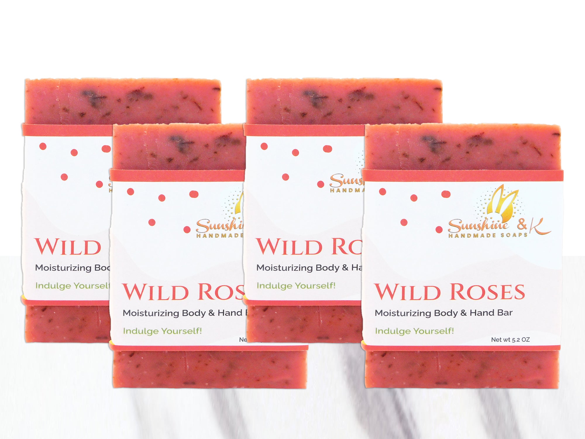 Wild roses Soap Bar - Non-drying, Long Lasting, Body & Hand, 5 oz | Sunshine & K Handmade Soaps