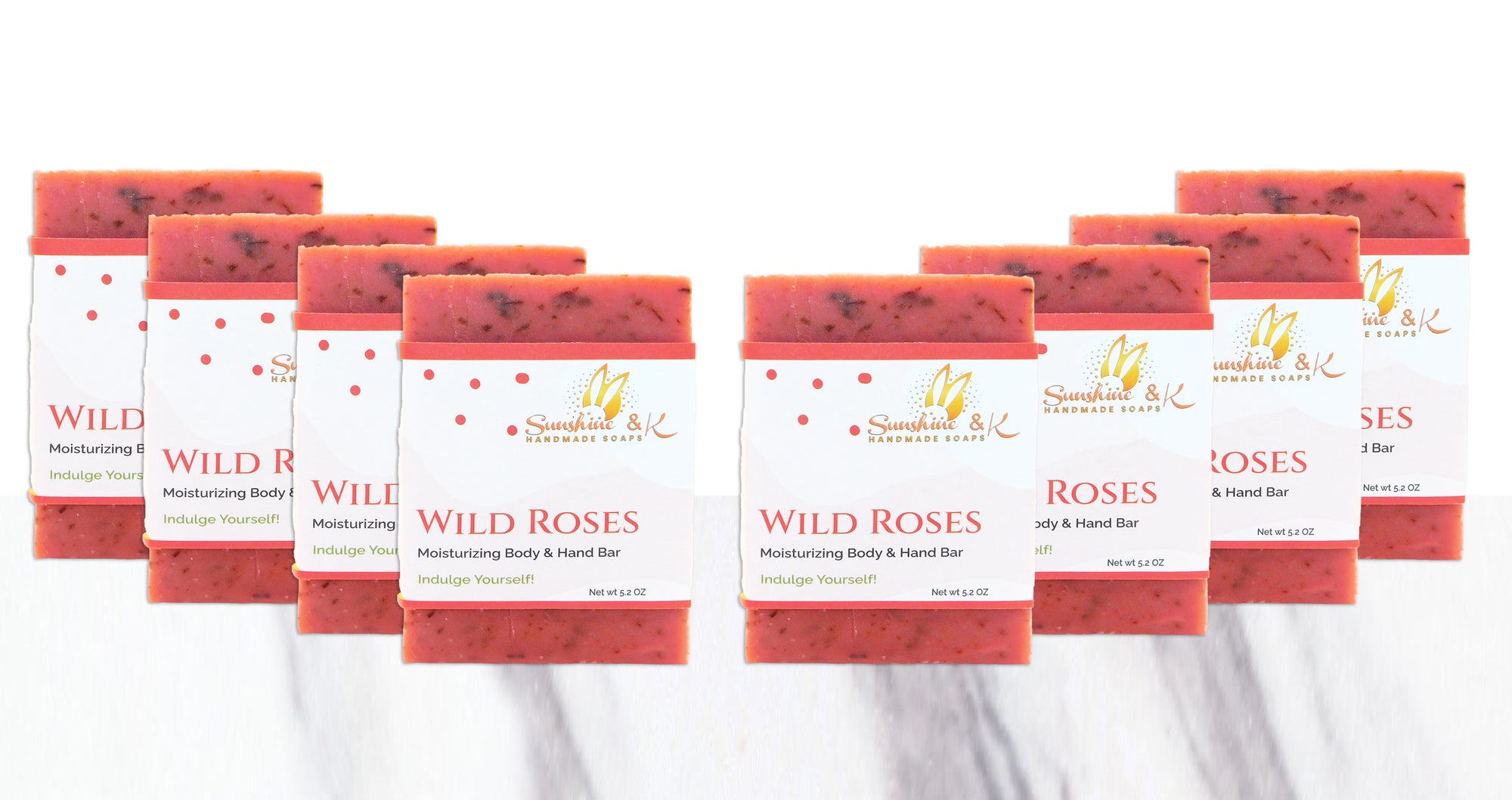 Wild roses Soap Bar - Non-drying, Long Lasting, Body & Hand, 5 oz | Sunshine & K Handmade Soaps