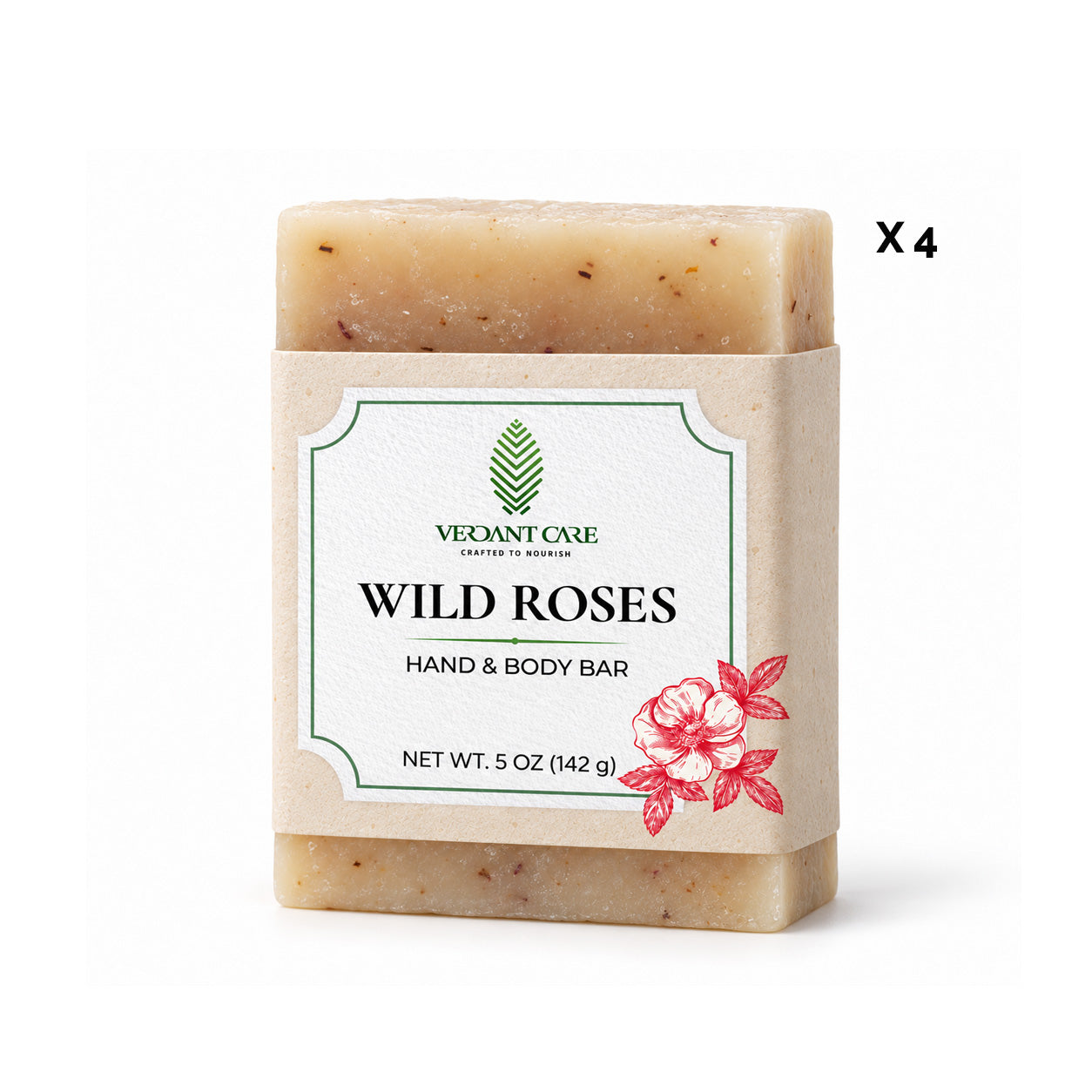 Wild roses Soap Bar - Non-drying, Long Lasting, Body & Hand, 5 oz | Sunshine & K Handmade Soaps