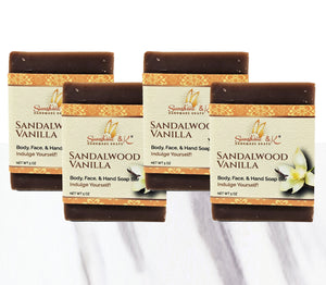 Sandalwood Vanilla Soap Bar - Non-drying, Long Lasting, Body & Hand, 5 oz | Sunshine & K Handmade Soaps