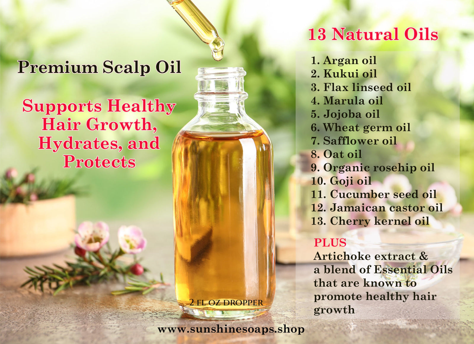 Scalp Care Oil – All Natural – Hydrating Scalp Oil w/Essential Oils - 2 OZ