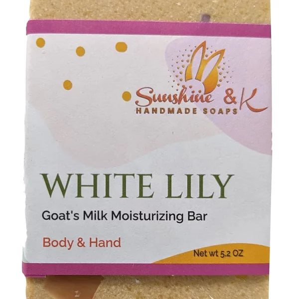 white lily soap White Lily Soap Bar – Luxurious Handmade Goat’s Milk Soap Bar – Shea Butter  &Sunflower Oil